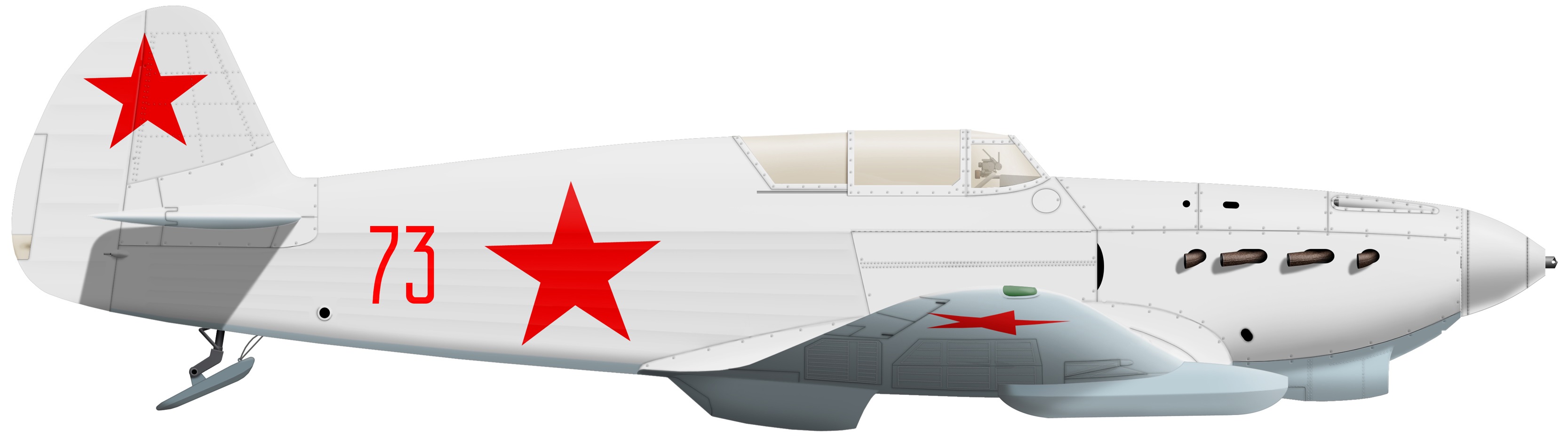 Як-1 с установленными убирающимися лыжами, зима 1941/1942 г.