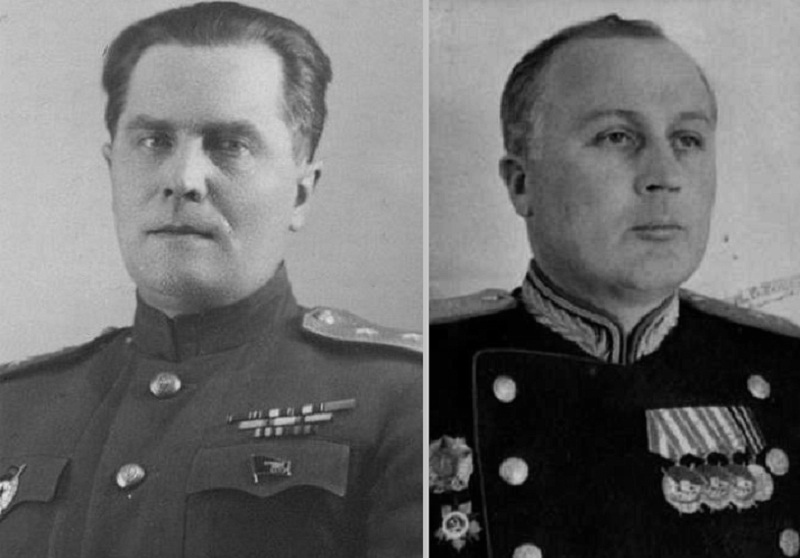 Командир 8-го эстонского стрелкового корпуса генерал-лейтенант Лембит Абрамович Пэрн и командир 7-й эстонской стрелковой дивизии генерал-майор Карл Адамович Алликас