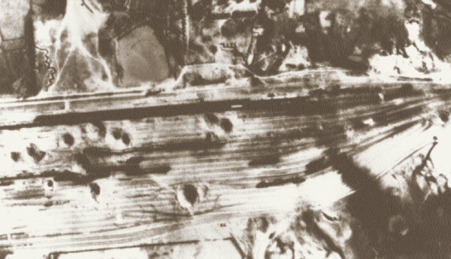 Станция Лыуса после американских налётов, фото с самолёта-разведчика, май 1966 года (Jacob Van Staaveren. Gradual Failure)