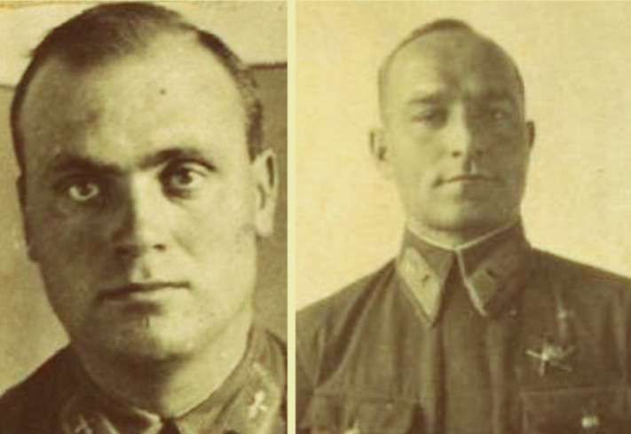Командир звена старший лейтенант Тихий Трофим Иванович и штурман звена капитан Демшин Николай Григорьевич