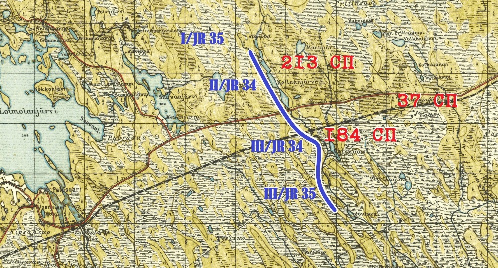Положение сторон в районе Колланйоки на 18 декабря 1939 года.