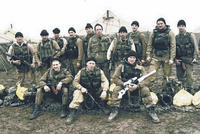 Группа Андрея Лобанова во время Второй Чеченской войны. Лобанов - крайний слева