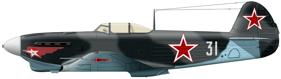 Як-1 командира эскадрильи 812-го ИАП капитана А.Т. Тищенко, зима 1944 года. Художник Михаил Быков