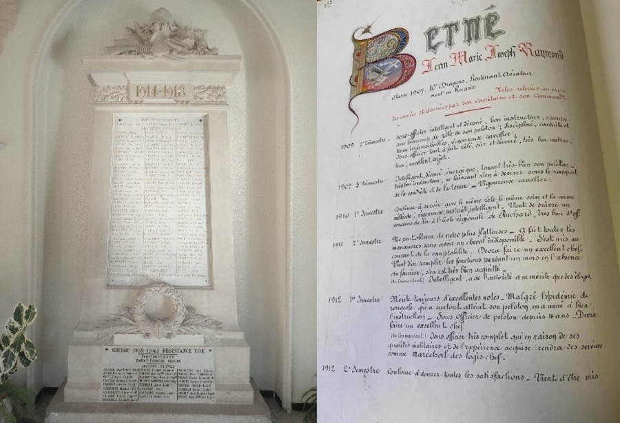 Памятная стелла в лицее Габриэль Форэ, г. Фуа и странца, посвященная Раймону Бернэ из "Книги памяти" Ла-Бастид де Серу (место хранения мэрия Ла-Бастид де Серу)