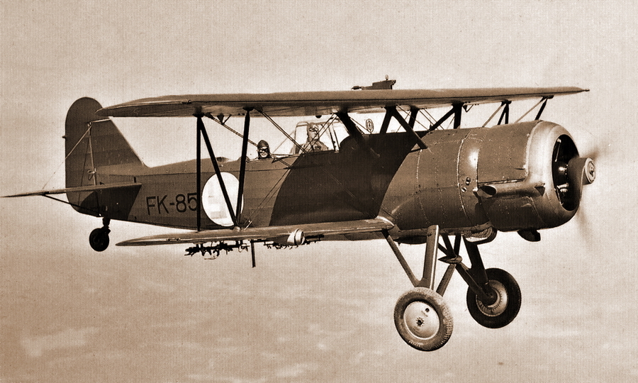«Фоккер» C.X из состава 10-й эскадрильи финских ВВС в полете, весна 1939 года