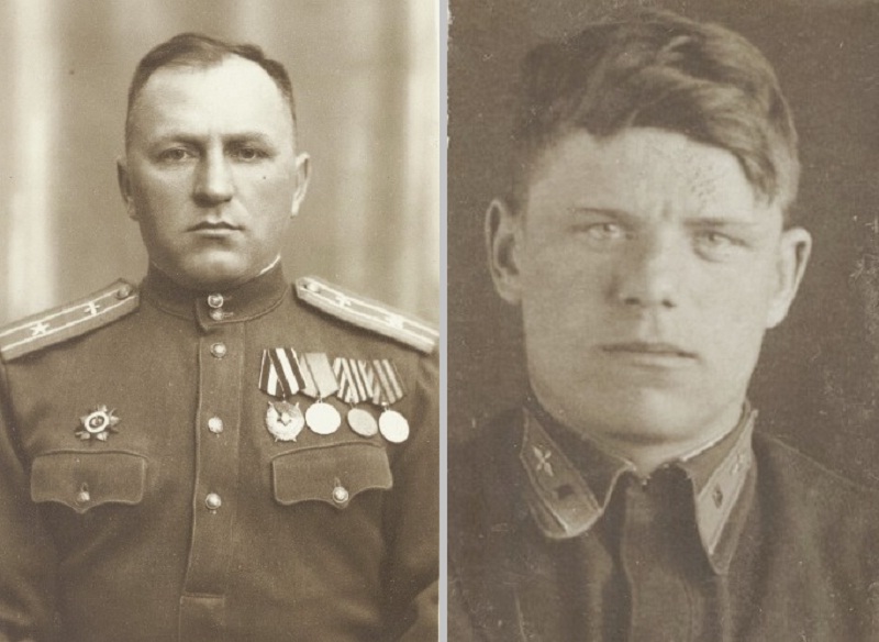 Штурман 4-й эскадрильи 31-го ИАП ст.лейтенант Иван Антонович Аксютин. На послевоенном фото он в звании майор. Командир звена 4-й эскадрильи 31-го ИАП мл.лейтенант Сергей Николаевич Акимов.