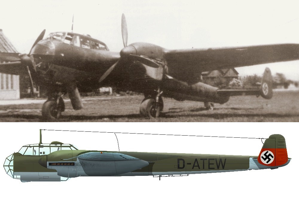 Do215 код D-ATEW во время разведывательных полетов над СССР, май – начало июня 1941 года. Реконструкция по фото, художник Алексей Валяев-Зайцев.
