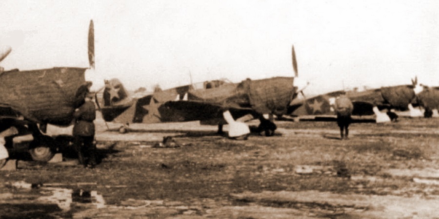 Линейка Як-7Б 29-го гвардейского истребительного авиаполка, весна 1943 года