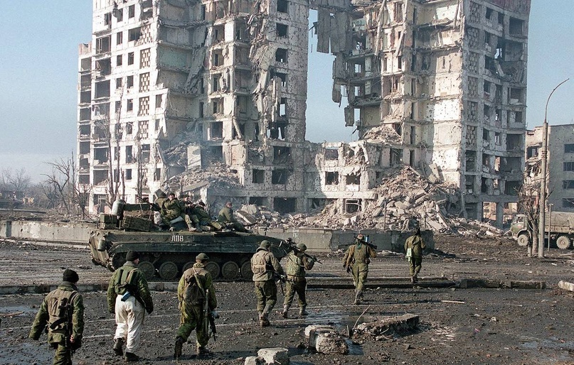 Грозный во время боев