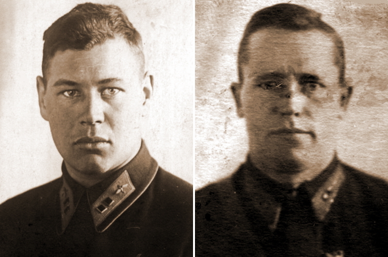 Комэски 157-го и 19-го иап старшие лейтенанты В.И. Шолупов и И.С. Яшин