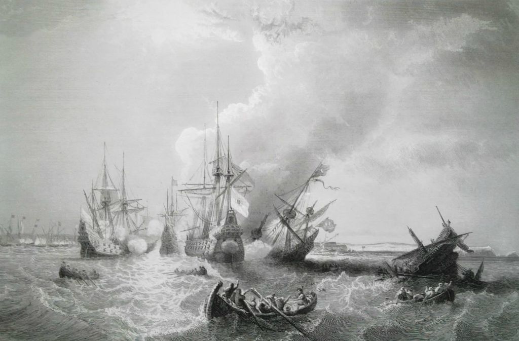 Бой у мыса Ла Гулет, 1665 год. Гравюра XIX века. ebay.fr