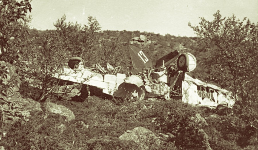 Самолет И-16 лейтенанта Антипина сбитый 13 июля 1941 года
