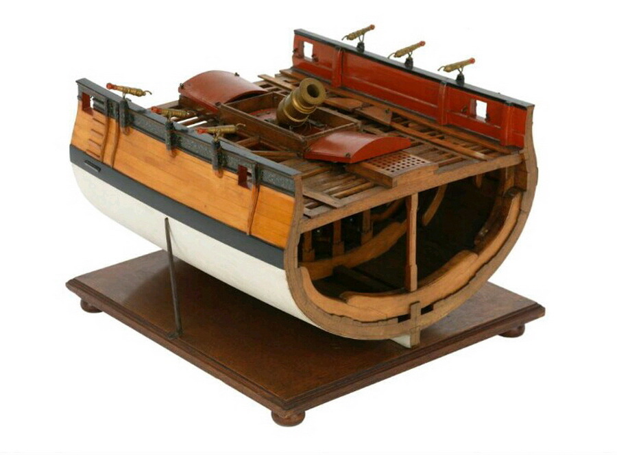 Люлька мортиры на бомбардирском кэче, разрез. pinterest.com