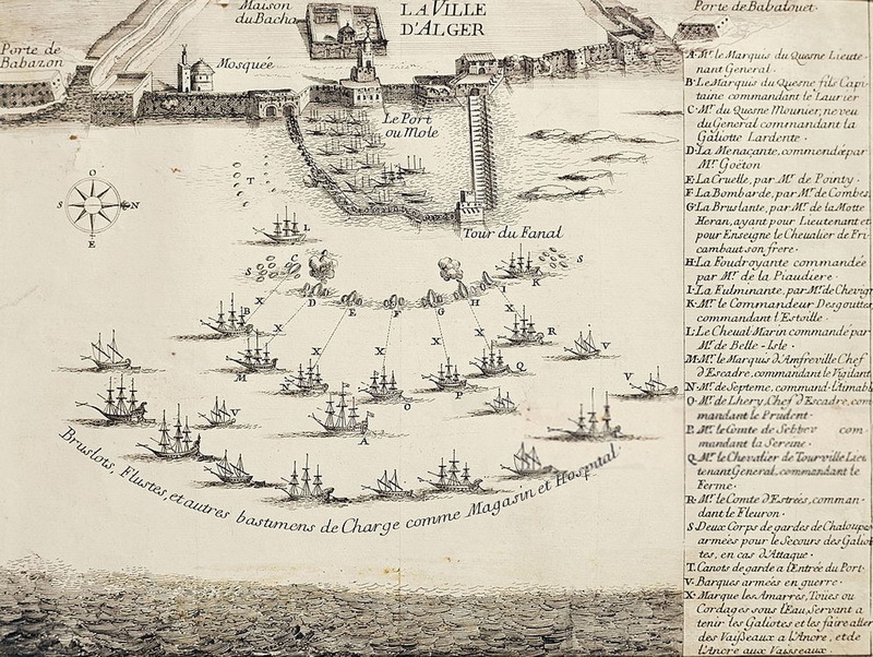План бомбардировки Алжира в 1683 году. buccaneersreef.com