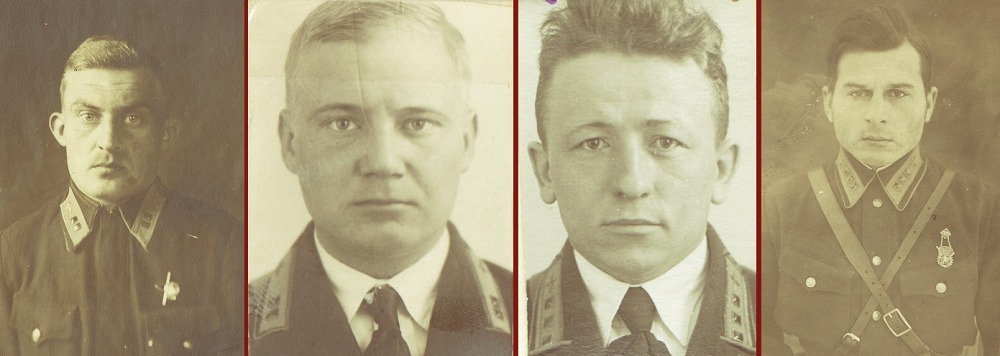 Летчики 145 ИАП погибшие 4 августа 1941 года: командир звена лейтенант Звягин Лев Николаевич, заместитель командира 2-й эскадрильи старший лейтенант Пискарев Николай Владимирович, адъютант 2-й эскадрильи старший лейтенант Шелухин Николай Александрович и командир звена 2-й эскадрильи старший лейтенант Солколенков Сергей Николаевич.