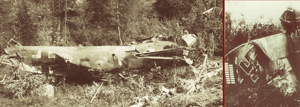 Обломки Bf110 № 3761 «M8+YE» ZG76 гауптмана Герхарда Шашке, Шонгуй 4.08.41 года.