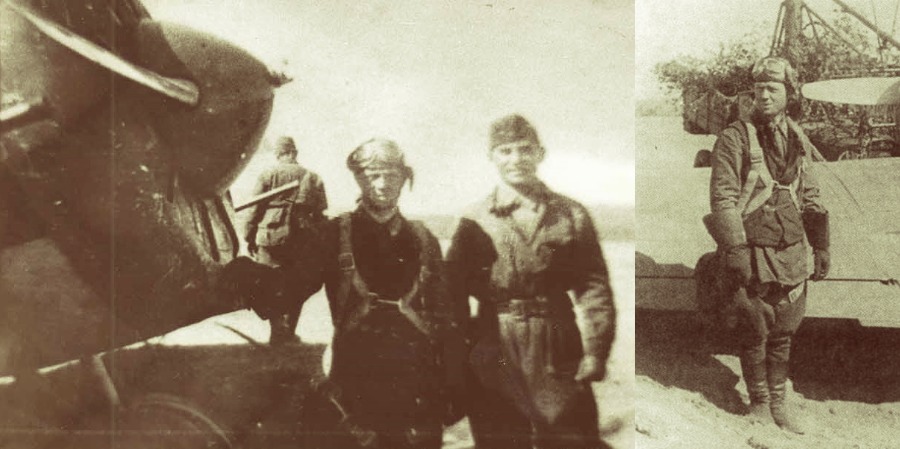 Командир 2-й эскадрильи 145-го ИАП капитан А.П.Зайцев у И-16 тип 17, лето 1941 года.