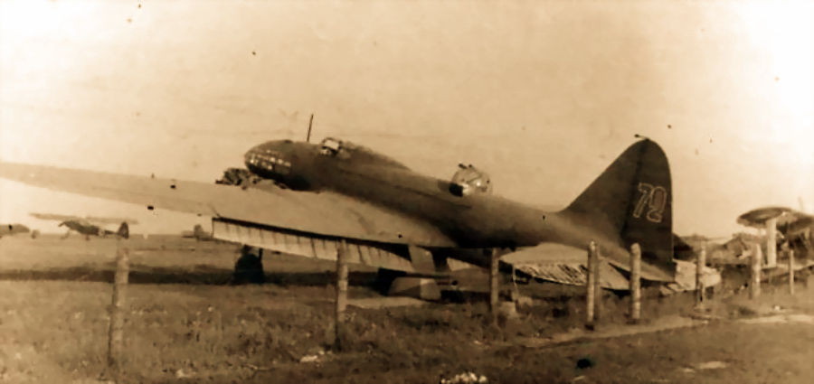ДБ-3Ф тактический № 72 (заводской № 748), севшей в Борисове из-за неисправности мотора