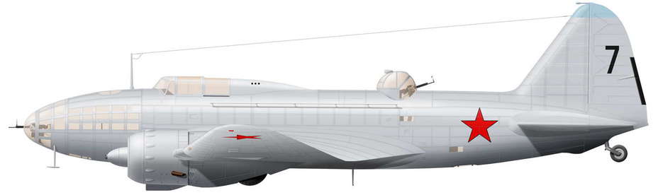 ДБ-3Ф "черная 7" из состава 5-й эскадрильи 93-го ДБАП (реконструкция выполнена по фото из аварийного акта)