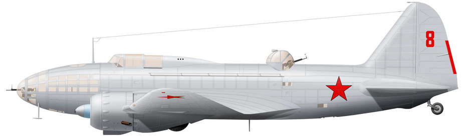 ДБ-3Ф "красная 8" из состава 100-го ДБАП (реконструкция выполнена по фото из аварийного акта)
