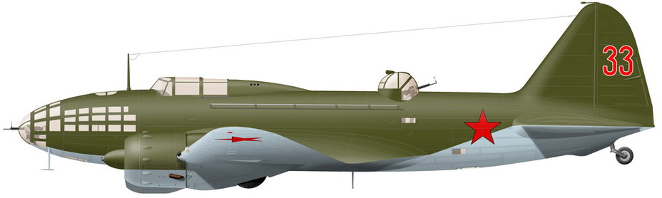 Реконструкция внешнего вида ДБ-3Ф с предыдущего снимка (рисунок А. Казакова)