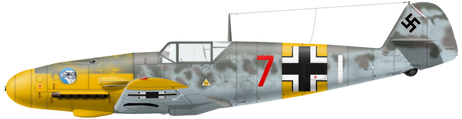 «Мессершмитт» Bf 109F-2 из состава III./JG 51, Белоруссия, лето 1941 года (художник Александр Казаков)