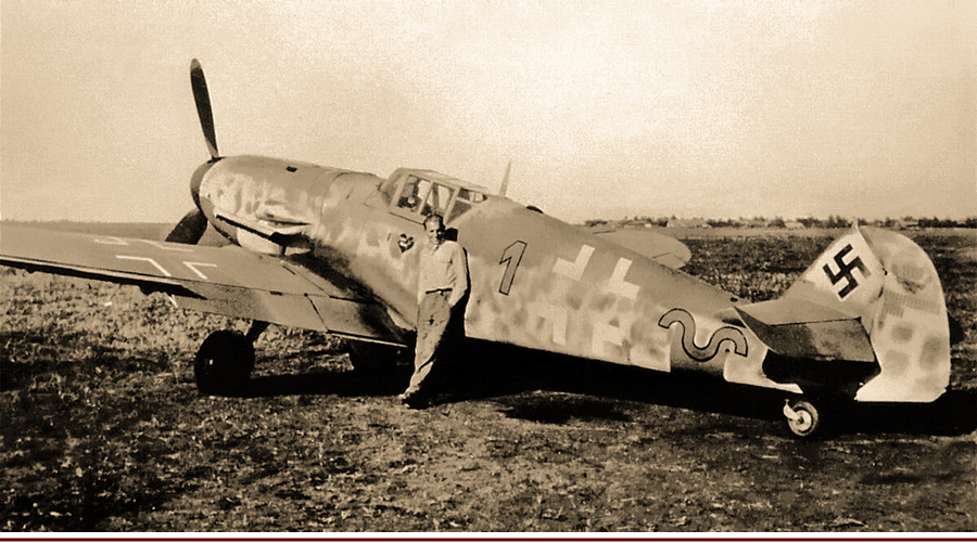 Эрих Хартман у своего «Мессершмитта» Bf 109G-6