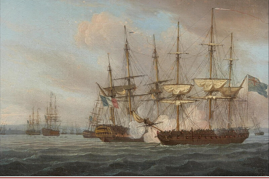 «Имперьёз» ведёт огонь по повреждённым французским кораблям. (wikimedia.org)
