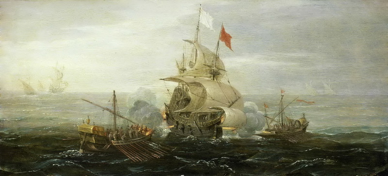 Бой торгового корабля с берберийскими пиратами. wikimedia.org