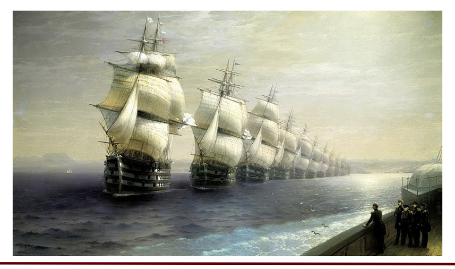Смотр Черноморского флота в 1849 году. Художник И.К. Айвазовский