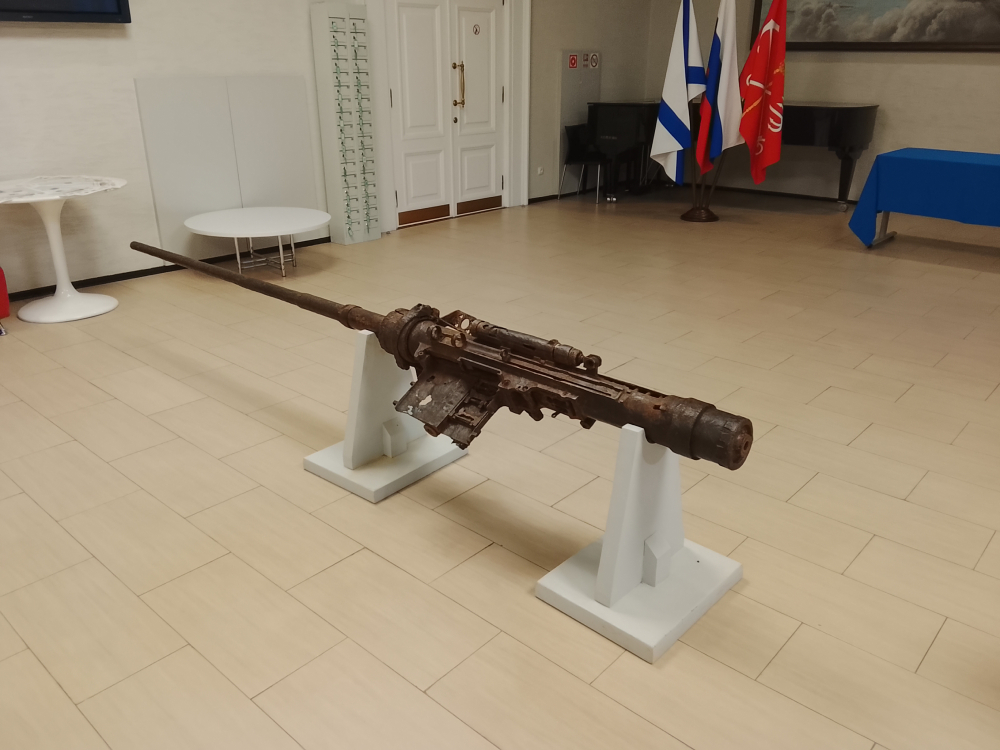 37 мм пушка со штурмовика ВВС КБФ поднятая со дна Балтийского моря.