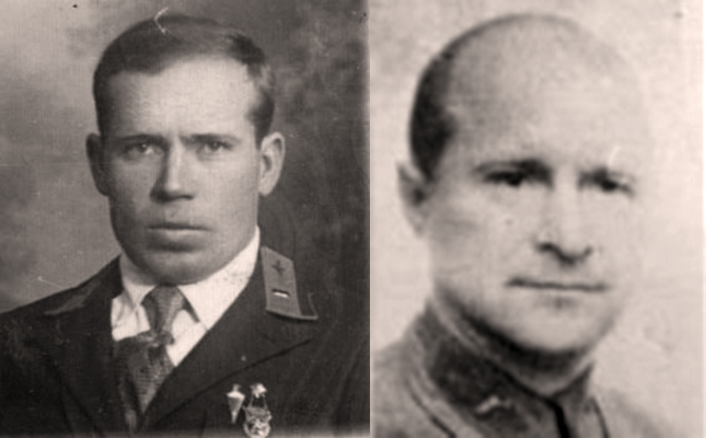 Ведущие групп 215-го ШАП, капитаны Василий Сергеевич Пахнин, Василий Андреевич Мамошин
