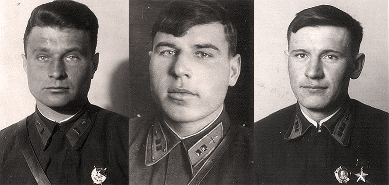 Лучшее звено 29-го ИАП в составе Александра Федоровича Волошина, Василия Алексеевича Хитрина и Василия Васильевича Мигунова (двое последних получили звания Героя Советского Союза), с которым вела бой пара лейтенанта Эриха Шмидта (Erich Schmidt).