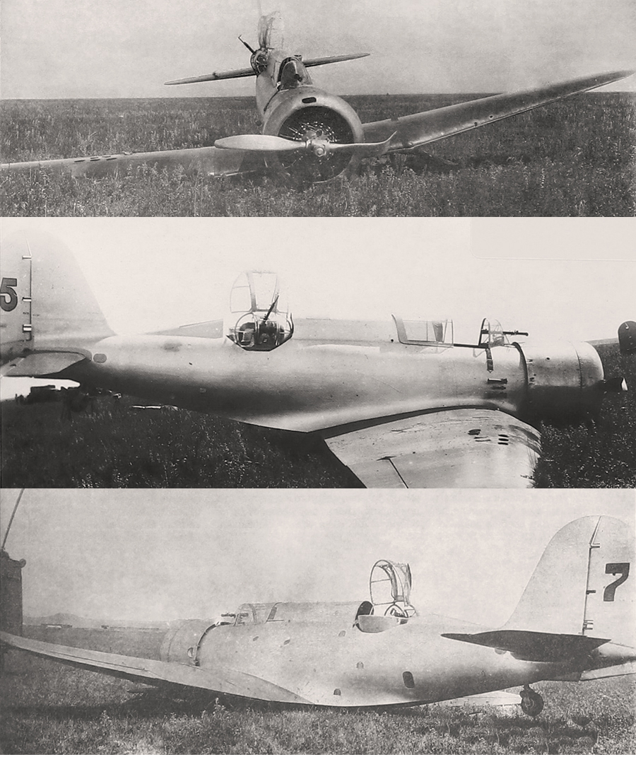 Штурмовики Р-10 2-го ЛШАП (по другим данным, 8-го ЛШАП), получившие повреждения при вынужденных посадках. Интересно, что самолеты не имеют опознавательных знаков.