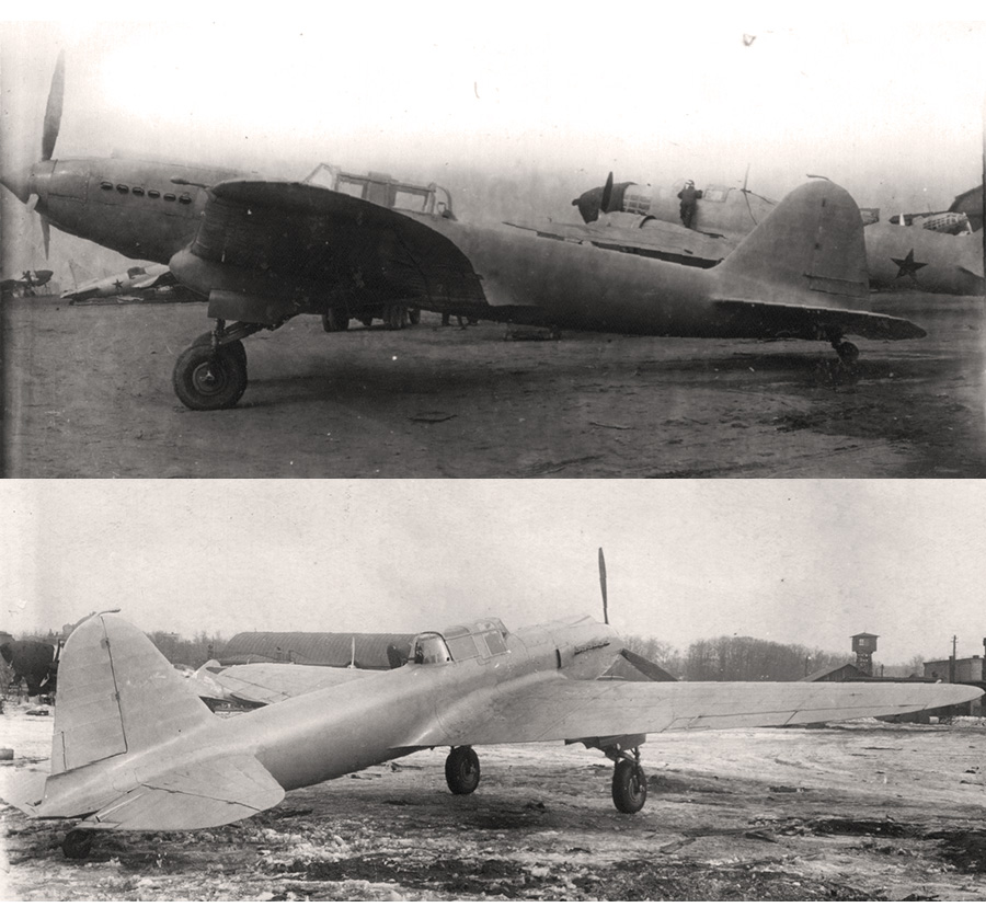 Опытный двухместный штурмовик БШ-2 (ЦКБ-55) конструкции С. В. Ильюшина в ходе испытаний, апрель 1940г.